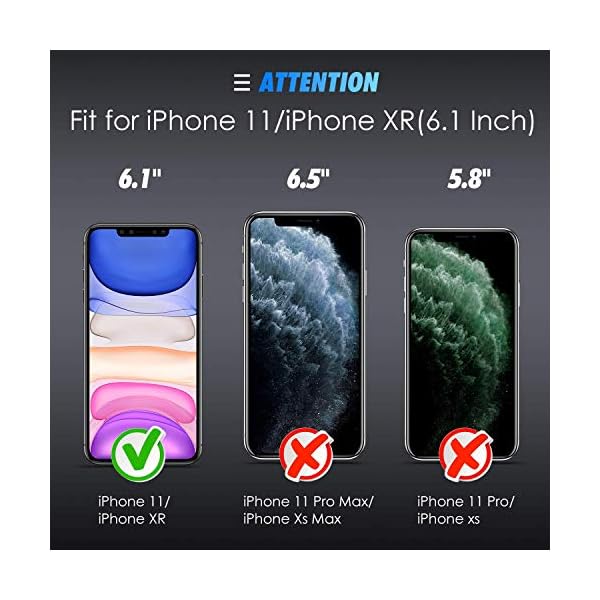 SPARIN [4 Stück] Panzerglas Schutzfolie für iPhone XR / iPhone 11, mit [9H Härte] [Anti-Kratzen] [Blasenfrei] [2.5D Rand] [HD Klar] – Bild 3