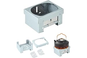 Azwood Estufa portátil de combustible sólido, plegable, quemador de horno de alcohol, estufa plegable de combustible de alcohol sólido grueso, mini estufa de camping para acampar solo, senderismo,