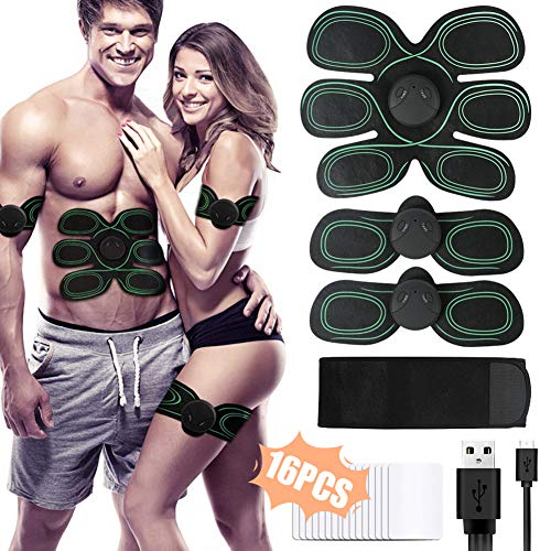 X-EUCO Electroestimulador Muscular Abdominales, Estimulación Muscular Masajeador Eléctrico Cinturón Abdomen/Brazo/Piernas/Glúteos. (Hombre / Mujer)