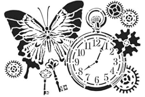 IDEEN MIT HERZ Stencil in plastica con motivi intagliati al laser, formato A4, ideali per decorare tessuti, pareti, finestre, carta, scrapbooking, bambini, lavoretti fai da te