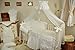 Stunning Baby Canopy / Mosquito Net for Cot + Fitting / Holder - White Stars