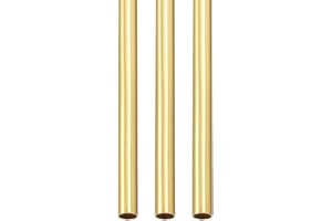 DTGN 300x3.5x0.2mm(L*OD*Grosor) Tubo Redondo de Latón - 3pcs Varilla de Latón Hueco Redondo Metal Tubos sin Costuras para Maquinaria Equipo Bricolaje Decorativo Marco Manualidades