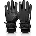 ATRACTIVOLL Gants de Ski, Gants d'hiver Coupe-Vent pour Homme Femme Gants Thermiques Imperméables Anti-Glisse pour Le Sport e