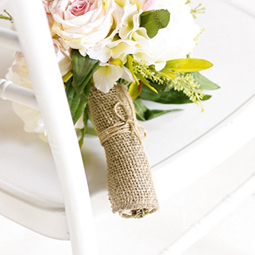 WINOMO Hessische Jute Handwerk Multifunktionsleisten-3M für Hochzeit-Dekor - 6
