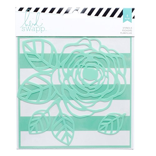 American Crafts Kunststoff Heidi Swapp 10268595 Schablone zum Mixed Media Schablonen 6 x 6 – Blume