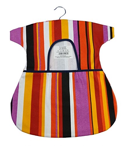 Klammerbeutel Baumwolle, ca. 38x43 cm, Streifen, mit Bügel