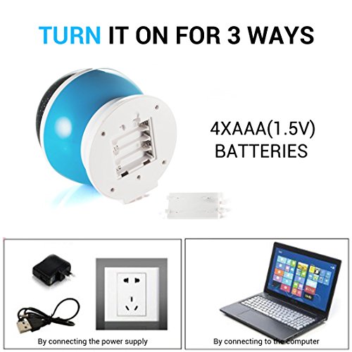 Sternenhimmel Projektor, Ubegood 360 Grad drehbar Star Projektor Romantische Nacht Lampe Projektion 4 LED Wulst für Haus, Schlafzimmer, Kinder Zimmer, Hochzeit, Geburtstag, Parteien (Blau) - 3
