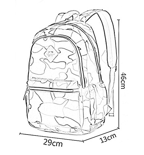 Happy Cherry Schulrucksack Tarnung-farbe Schulranzen Schultasche Sports Rucksack Freizeitrucksack Daypacks Backpack für Mädchen Jungen Kinder Damen Herren Jugendliche - 4