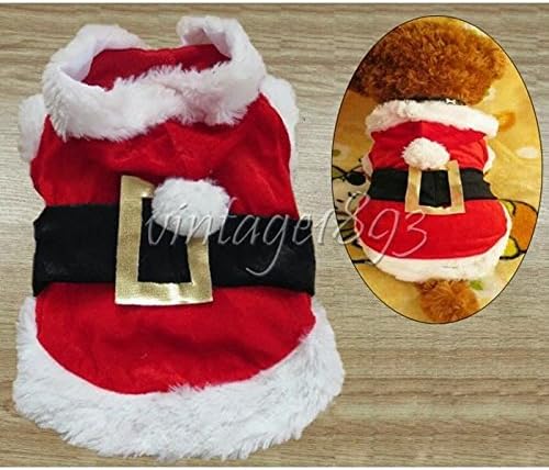 KRIS CARPENTER Dog Hoodie Santa Christmas Costume Outfit (S)