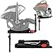 i-Safe System + iSOFIX Base - Navy Trio Travel System Pram & Luxury Stroller 3 in 1 Complete With Car Seat + Footmuff + Carseat Footmuff + RainCovers