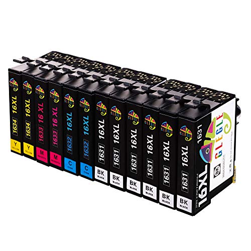 GLEGLE 16XL 16 XL Cartucce Sostituzione per Epson 12 Cartucce Compatibile con Epson Workforce WF-2630WF WF-2510WF WF-2750DWF WF-2530WF WF-2540WF WF-2760DWF WF-2650DWF WF-2660DWF WF-2520NF WF-2010W
