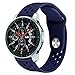 Produktbild BZLine Armband | Weiches Silikon Sport Uhrenarmband | Für Samsung Galaxy Watch 46 mm Smartwatch Bluetooth | Robust und Langlebig | Einfach zu Justieren | Handgelenkgröße: 5,5-8,1 Zoll | 10 Farben (Blau)
