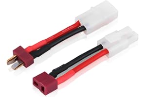 Tamiya RC Car Power Adapter Mottagare, 2st/set T Plug Hona, T Style Deans Connector Adapter Kabel 14 AWG Wire RC Tillbehör