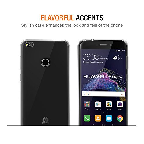 iVoler Funda Huawei P8 Lite 2017  Slim Fit Huawei P8 Lite 2017 Funda Carcasa Case Bumper con Absorci  n de Impactos y Anti-Ara  azos Espalda Case Cover para Huawei P8 Lite 2017 - Transparente