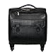 Leather World Black Genuine Leather Overnight Laptop Luggage Office bags Trolley Bag with 360 Wheels RS.6849.00