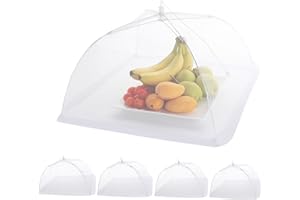 ILAUKE Anstore, Copertura in Rete per Alimenti, per PIC-nic, 43,2 cm, Riutilizzabile e Pieghevole, Protegge Gli Alimenti da Mosche, Insetti e zanzare, Confezione da 5