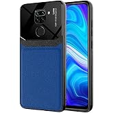 Aksesuarcim Xiaomi Redmi Note 9 ile Uyumlu Silikon Kılıf Deri G&ouml;r&uuml;n&uuml;m İnce Tarz Kapak Emiks Lacivert