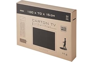 Pack and Move - Carton de protection pour TV 47" - Déménagement écran plat - 100 x 15 x 70 cm - Carton renforcé