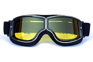 HONCENMAX Motorcycle Goggles, Motocross Glasses for Helmet, Safety Goggles for Dirt Bike BMX ATV Off Road Racing Ski Snowboard - Fog-proof/Windproof/UV Protection Adult