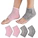 Produktbild QQI Vented Moisturizing Gel Fersen Socken Day Night Toe Open Feet Care Sets Ultimate Treatment für Trockene Harte Cracked Skin mit Spa Qualität Botanische Gel Pack von 2 Paar Pink und Grau
