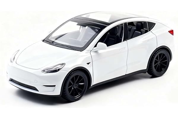 TGRCM-CZ Voiture miniature en métal modèle Tesla Y à l'échelle 1/32, véhicule à tirer en alliage de zinc avec son et lumière pour collectionneurs, jouet pour enfants de 3 ans et plus, cadeau