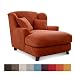 Produktbild Cavadore XXL-Sessel Assado / Großer Polstersessel in orange mit Holzfüßen, großer Sitzfläche, Polsterung und 2 weichen Zierkissen / 109x104x145 (BxHxT)