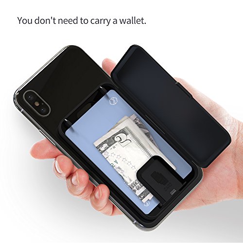 SINJIMORU Smartphone Kartenetui, Kartenhalter/Kartenfach fÃ¼rs Handy/Kreditkartenetui/Visitenkartenetui/Smart Wallet/Handy Kartenhalter/Handy Geldbeutel. Sinji Card Zip, Schwarz.