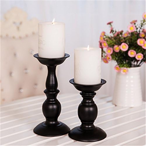 DysgHome Iron Candleholder Black Vintage Style Taper Candlestick Holder for Wedding Party Decorative