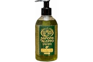 BIO JALAL - Sapone di Aleppo liquido Originale 25% Olio di Alloro - 250ml .- Sapone 100% naturale per la cura e l'igiene del corpo viso, mani e capelli. Sapone prodotto a mano in Turchia