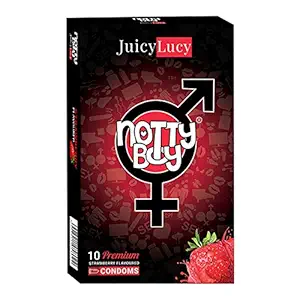 NottyBoy Strawberry Flavoured Condoms For Men- 10 Count