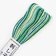 Olympus Sashiko Thread - Variegated Greens # 51-20m Skein - Japanese Embroidery & Quilting