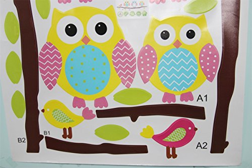 Latinaric Cartoon Eule Wandaufkleber Kinderzimmer Wohnzimmer Wandsticker - 5