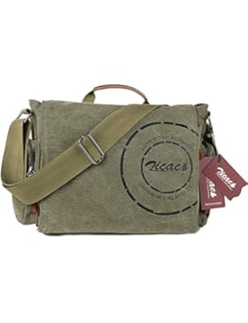 Zicac Herren Canvas Schultertasche Umhängetaschen Canvas Aktentasche