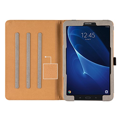 Galaxy Tab A 10.1 Hülle, E-Tree Smart Hülle Schutzhülle Tasche Folio PU-lederne Cover für Samsung Galaxy Tab A 10.1″ (SM-T580 / T585) Tablet – Grau - 4