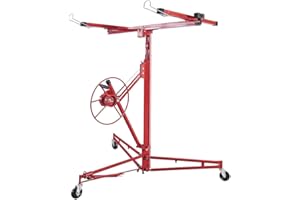 EINFEBEN Lève-plaque pliable XXL 140 cm - 350 cm de hauteur de travail - 68 kg de charge - Réglable en hauteur - Largeur du bras de charge max. 290 cm