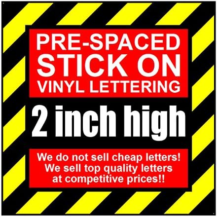 2 Characters 2 inch 50mm high pre-spaced stick on vinyl letters &amp; numbers(SILVER (Satin finish))