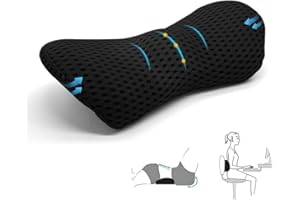 iKALULA Lendenkissen, Memory Foam Rückenstützkissen, Lumbalkissen Rücken, Rückenkissen Bürostuhl und Auto, Ergonomisches Lendenwirbelstützkissen für Autositze,Bürostuhl(Schwarz)