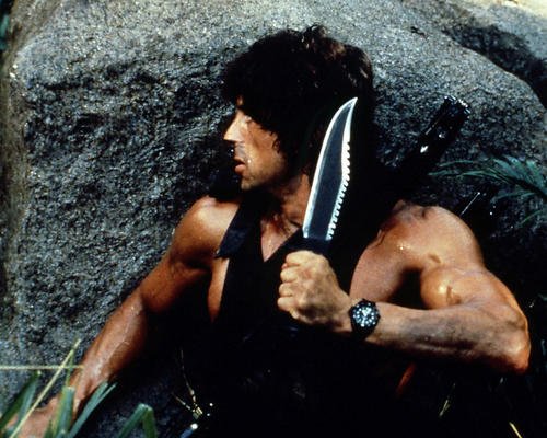 Nostalgia Store Rambo?: First Blood Part II avec Sylvester Stallone 14 x 11 Promotionnels Photographie avec d'Énormes couteau