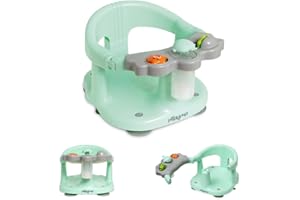 Asiento Bañera Bebe Interbaby | Fijación Ventosas Anti-resbalones | Silla Bañera Bebe Cómoda, Segura, Ergonómica | Sillón de Baño y Ducha Para Bebes > 5 meses, 26x30x38 cm, Verde