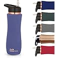 The Better Home Copper Water Bottle with Sipper (700ml), 100% Pure Copper Bottle, Sipper Water Bottle for Adults, BPA Free & Leakproof with Anti Oxidant Properties of Copper (Purple)
