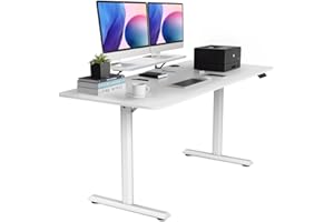 SOSINYA Elektryczne biurko stojące, 160 x 70 cm, z regulacją wysokości, trzypoziomową pamięcią pozycji, uchwyt na ekran, idealne do biura domowego i biur firmowych