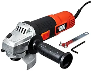 BLACK + DECKER G720 Small Angle Grinder Machine (Corded) for Grinding, Polishing and Cutting, 820 Watts, 4 inch (100mm) , 1 Year Warranty (Red & Black) For Home & Professional Use