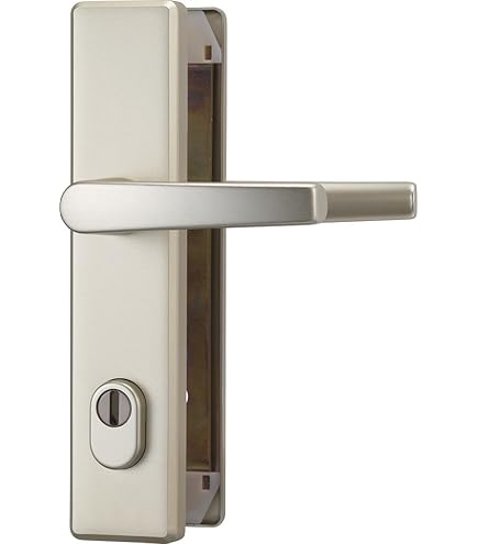 Hoppe Verona 3896551 Poignée De Sécurité – ö Cylindre De Serrure à Plaque Longue 88 Mm Pour Porte De 62 à 72 Mm Avec Cylindre De Protection Classe 3