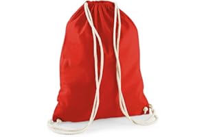 minimutz Turnbeutel Baumwolle zum Zuziehen - Schuhbeutel zum Bemalen Bedrucken - Sportbeutel Gymbag Jute Rucksack (rot)
