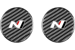 SUDORF 2PCS Fibra di Carbonio Auto Sottobicchiere Tappetini antiscivolo per Hyundai N nline tucson kona sonata veloster i30 i20 Auto Accessori Interni(2.8inch)