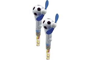 SWEET FLASH Soccer Breeze Handventilator im Fußballdesign – Mit Bonbons gefüllt (Cola Geschmack) – 2er Pack oder 12er Display – Handbetriebener Ventilator für Kindergeburtstage, Sportevents & Partys (12)