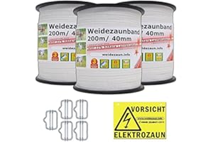 VOSS.farming Offre spéciale Bande de 600m de Large et 5 connecteurs, pour Une clôture Simple - très Visible - Extra Large 40mm