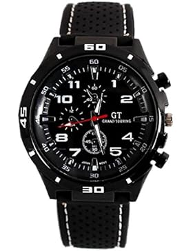 OrrOrr Hot Herren Edelstahl Glass Window Mode Quarz-Art-Sport-Uhr Black