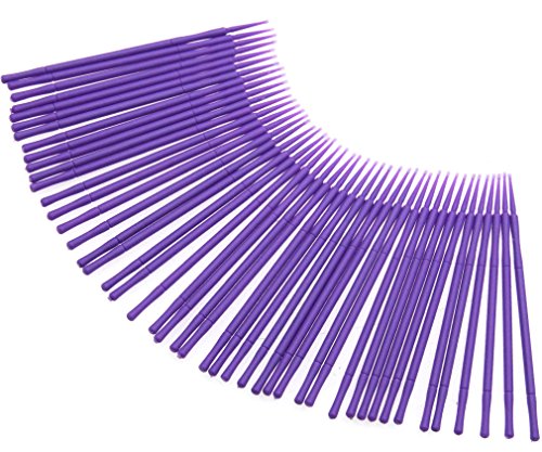100pcs 1.5mm Purple Disposable Micro Brushes Makeup Regular Tool Eyelash Swabs