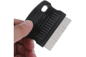 DIVISTAR Lot de 2 Peignes à puces en Acier denté pour Chat et Chien Couleur aléatoire